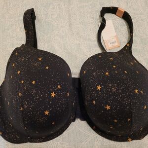 44DDD Bra: Black & Stars